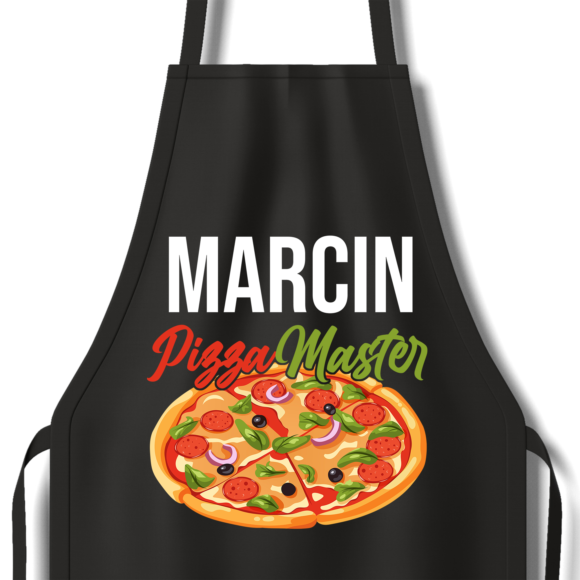 Kuchyňská Zástěra Black Dárek Pro Fanouška Japonské Kuchyně Pizza Master Jméno