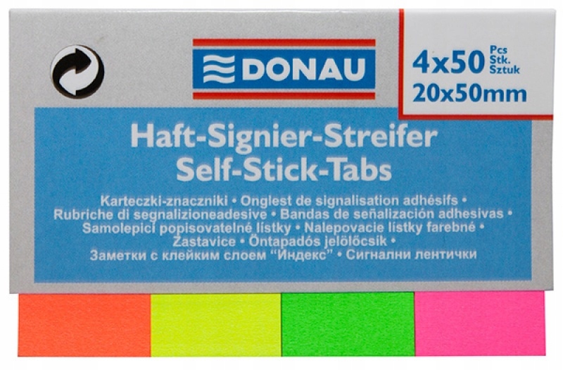 

Zakładki indeksujące papier 20x50mm 4x50 kart mix