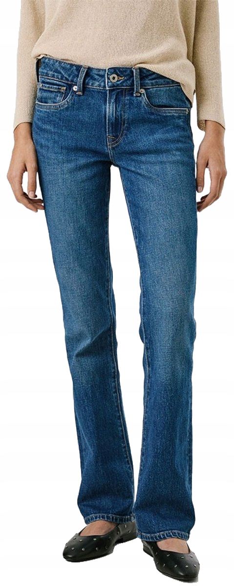 Pepe Jeans Dlouhé Modré Džíny Úzké Nohavice S Oděrkami 28/32 7AA