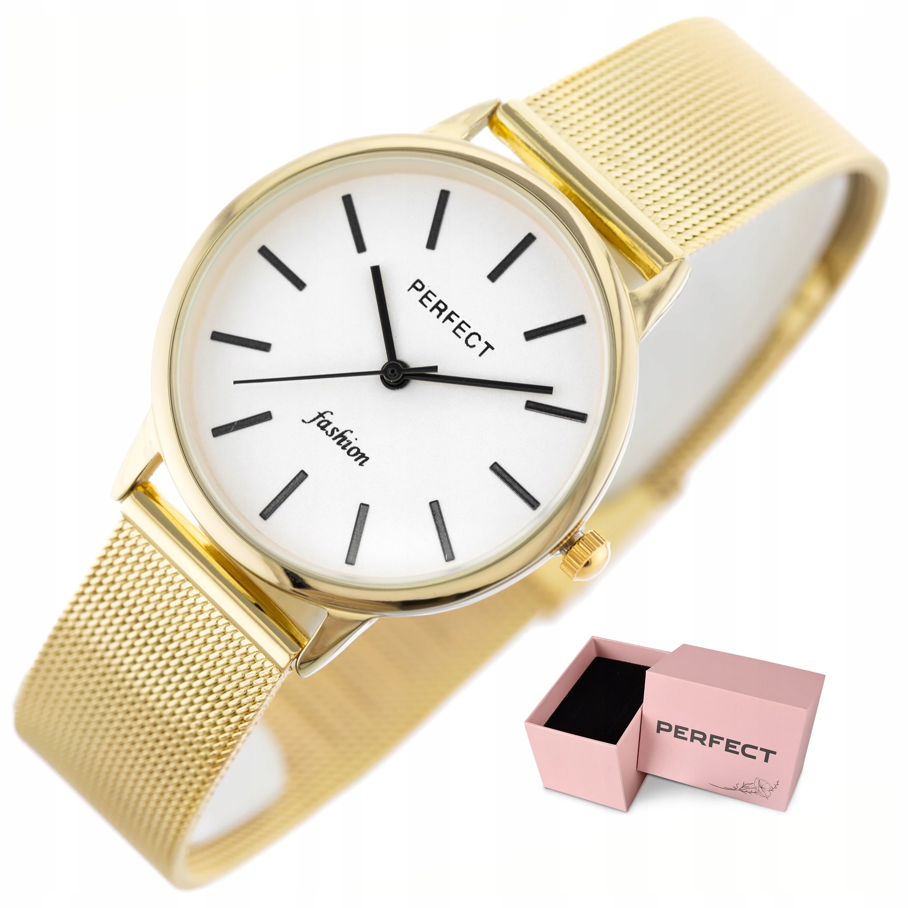 

Zegarek Damski Perfect Roma klasyczny mesh +grawer