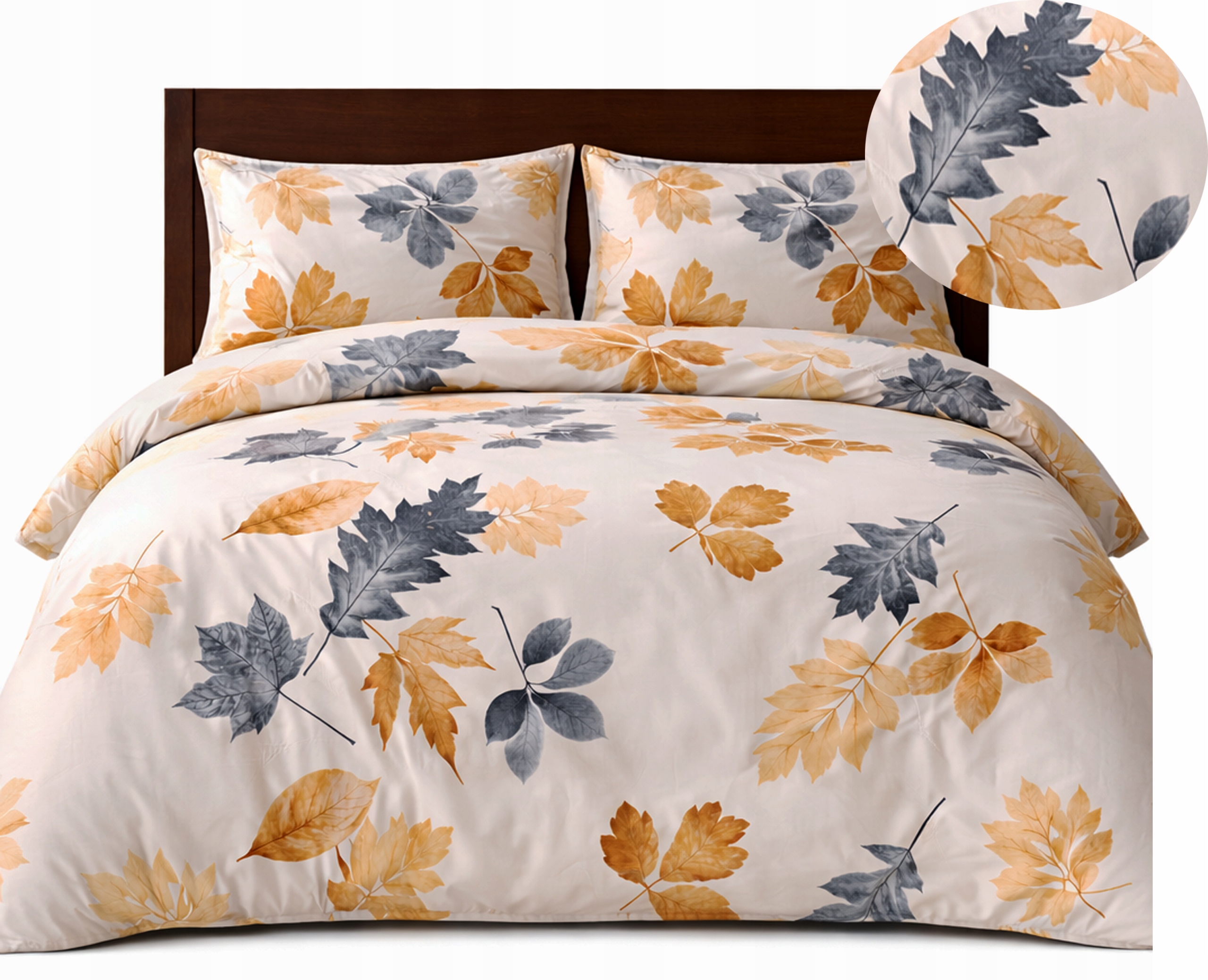 Povlečení Flanelové 200x220 2 povlaky 70x80 na zip, teplé, listy