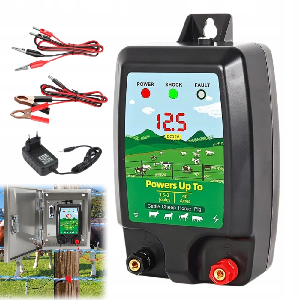 Sada elektrického plotu pro hospodářská zvířata 12V/230V
