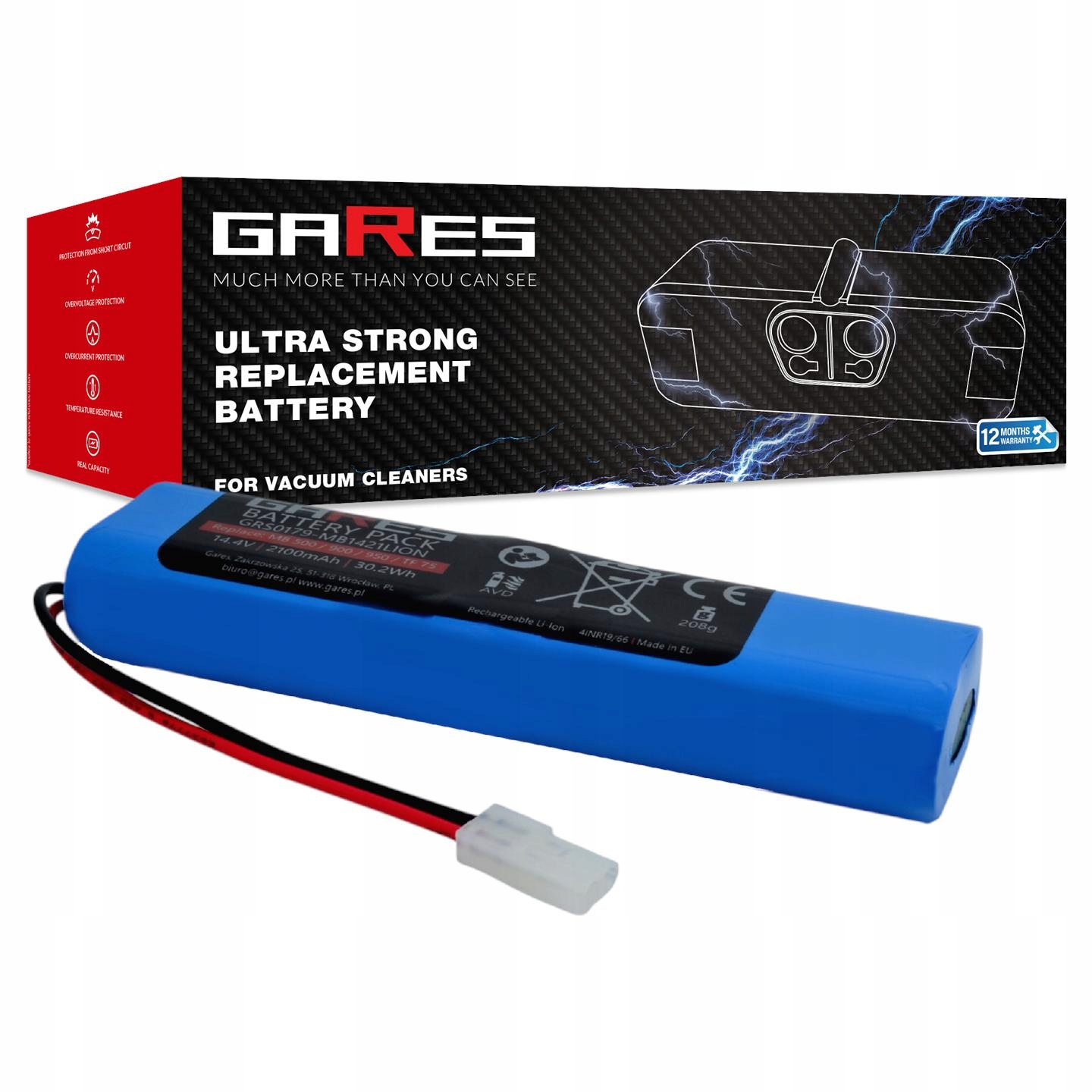 Akumulátor Gares pro Moneual Mbot 950 14,4V 2,1Ah