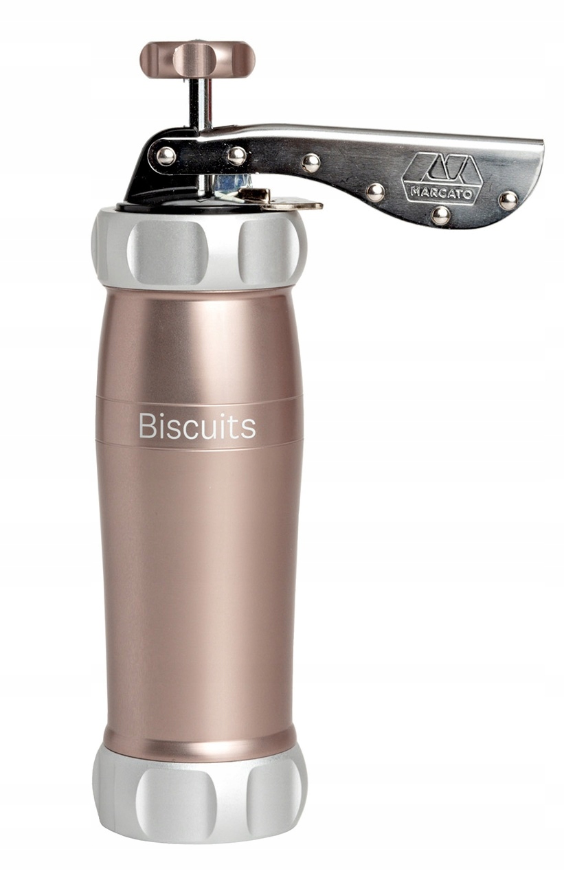 Marcato Design Line Taliansky ručný strojček na stláčanie koláčikov, ružový