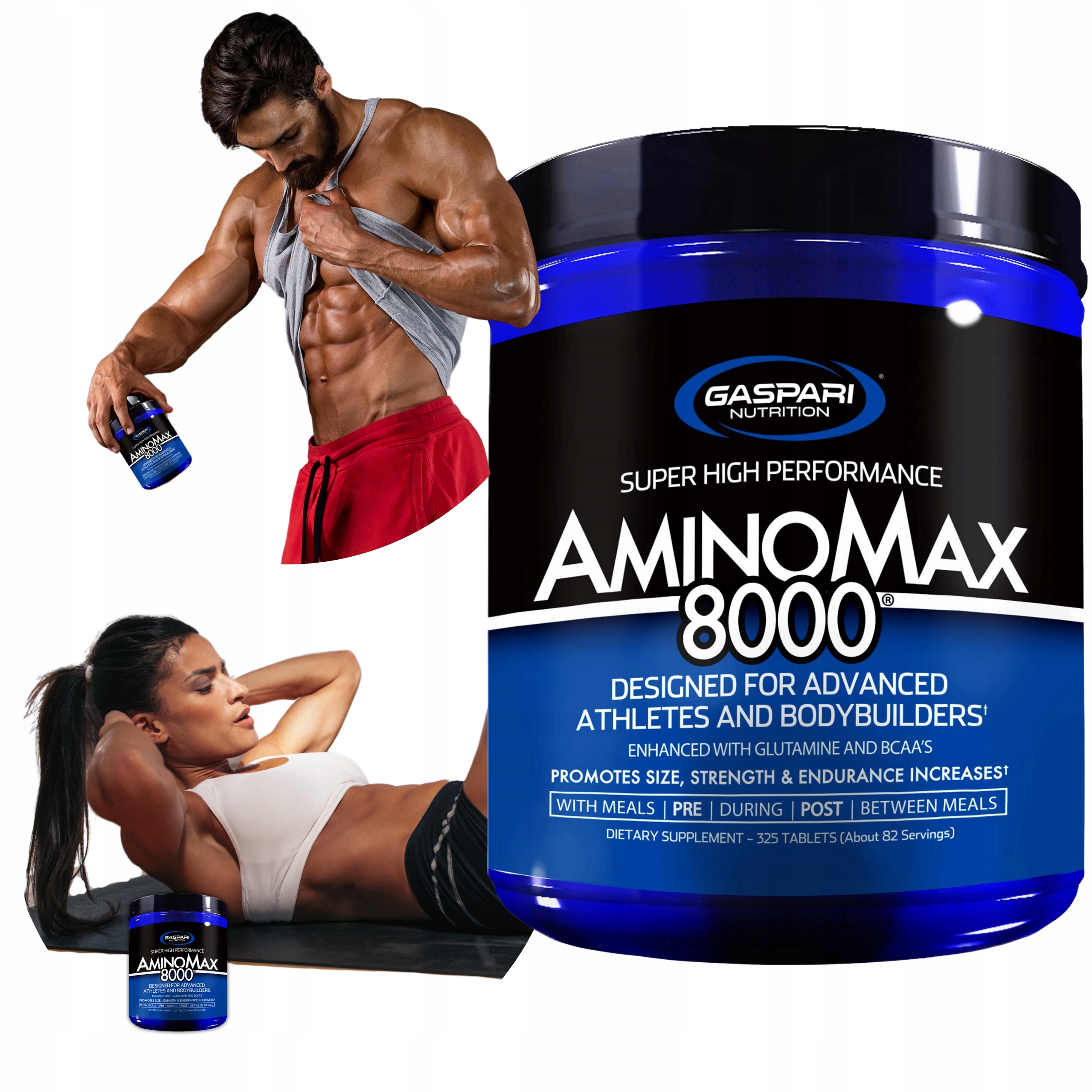 Aminokyseliny Bcaa Gaspari Amino Max 8000 325 kapslí Taurin Regenerace
