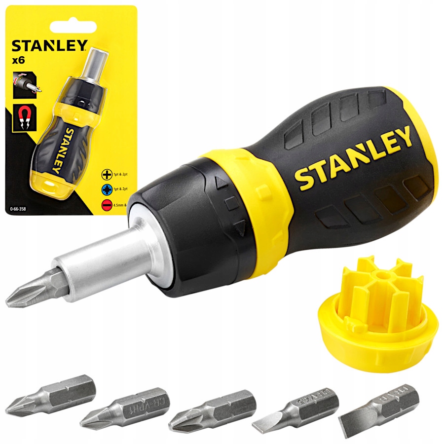 

Stanley Śrubokręt Wkrętak Grzechotka Multi Bit 6sz