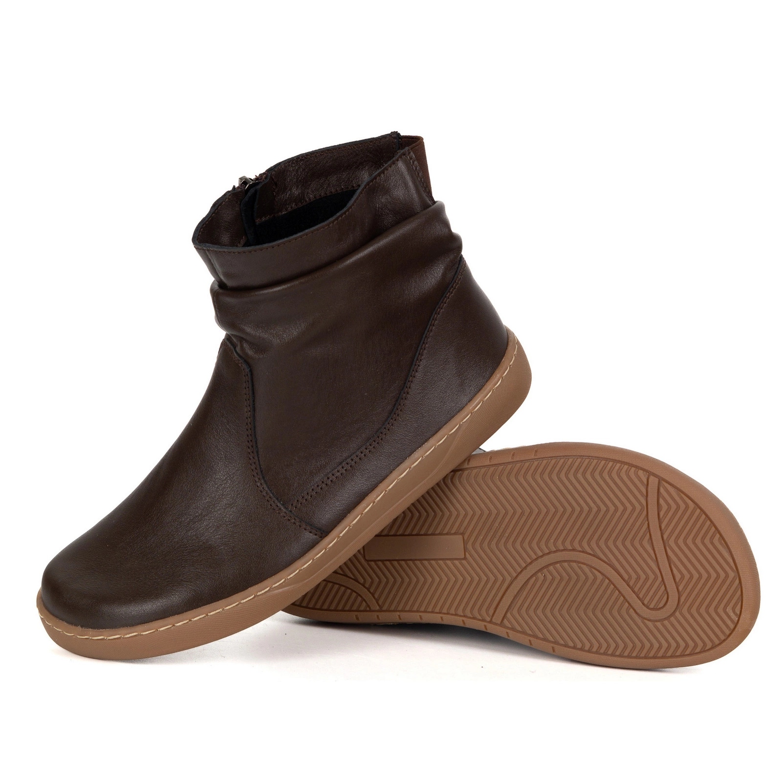 Dámské barefoot boty se zipem, zateplené, velikost 1297, hnědé, velikost 40