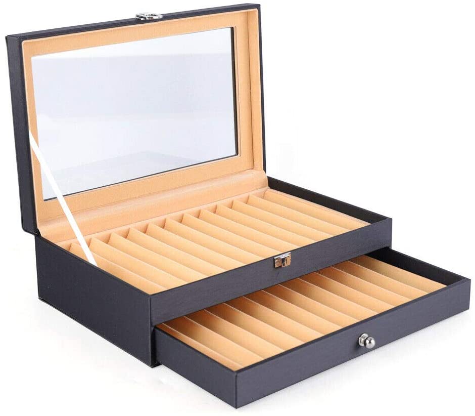 24 slots PU leather box for fountain pen