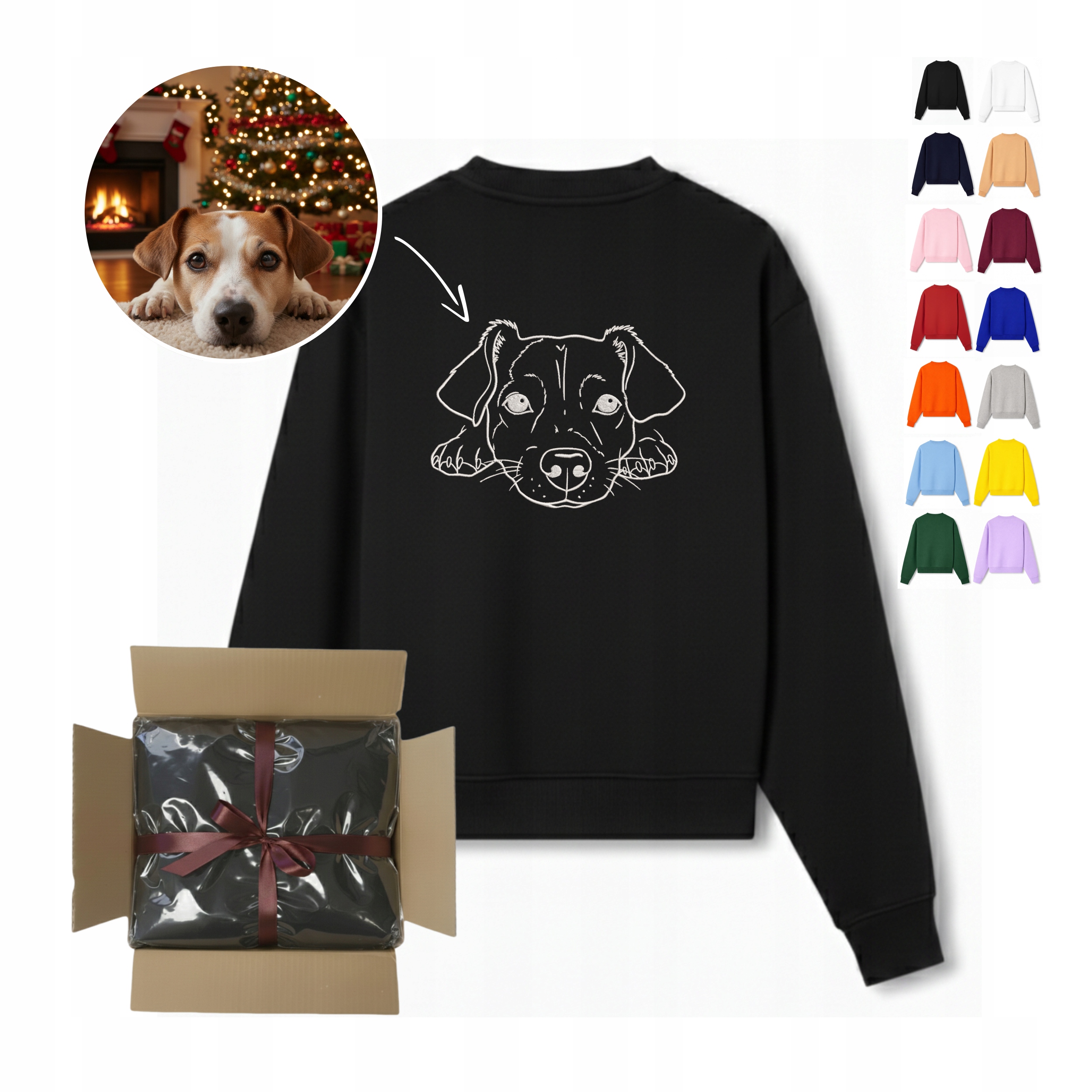 Mikina s výšivkou (ne s potiskem) Vlastní fotografie Obrys Pupila Psa Kočka Pánské S-3XL