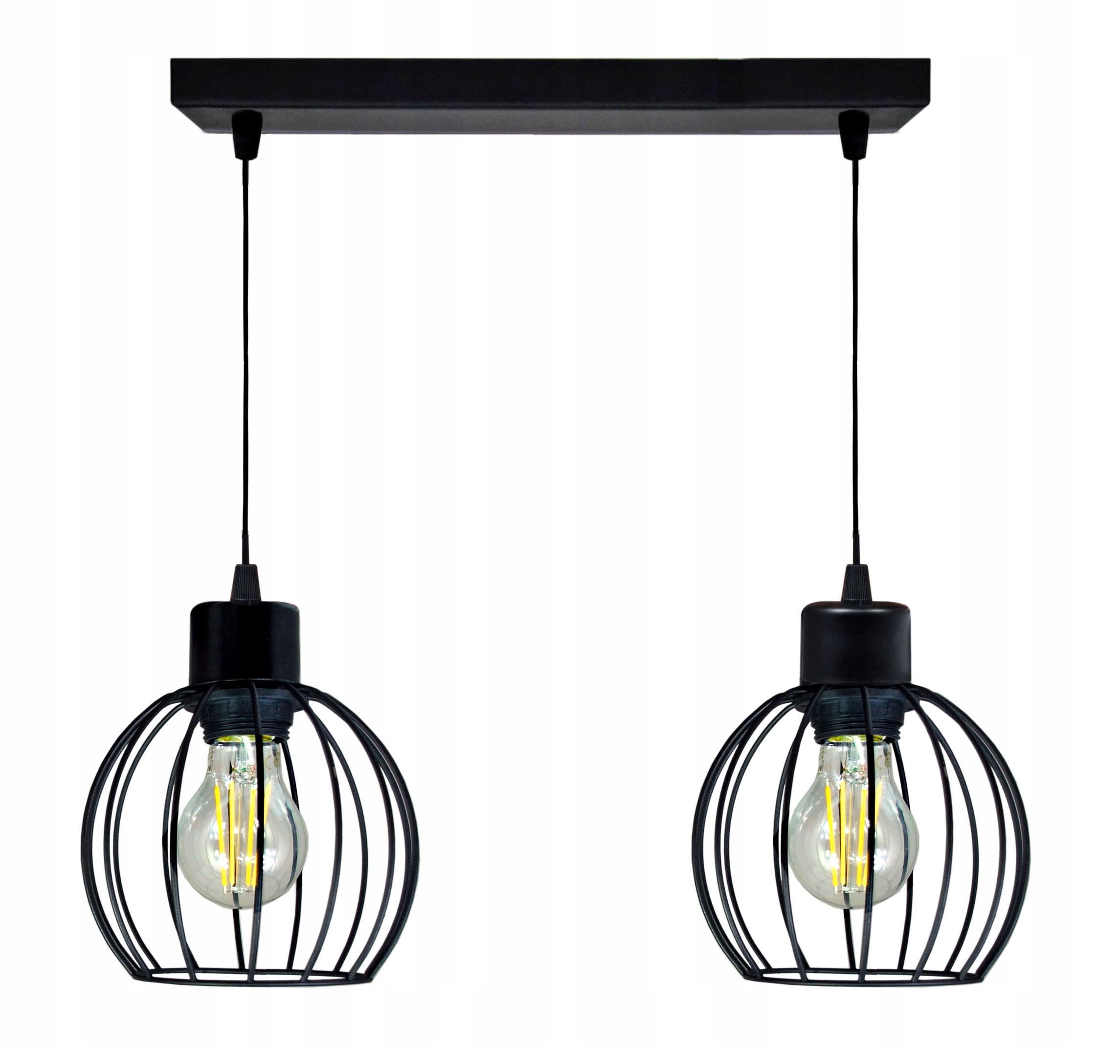 

Lampa wisząca sufitowa Żyrandol Zwis 2x drut Kula