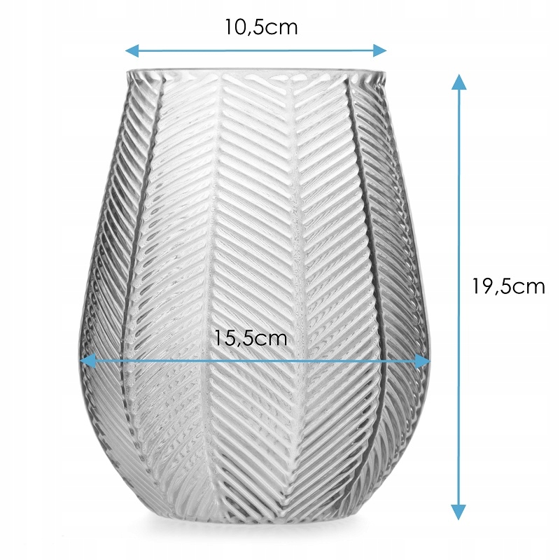 Szklany wazon osłonka na kwiaty dekoracja Róż Wysokość produktu 19.5 cm