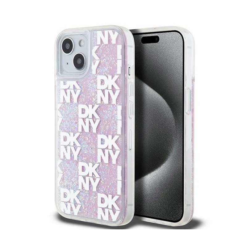 Dkny Liquid Glitter Multilogo Etui iPhone 15 14 13 (różowy)
