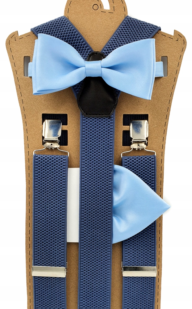 

Niebieskie szelki niebieska jasna mucha wypustka