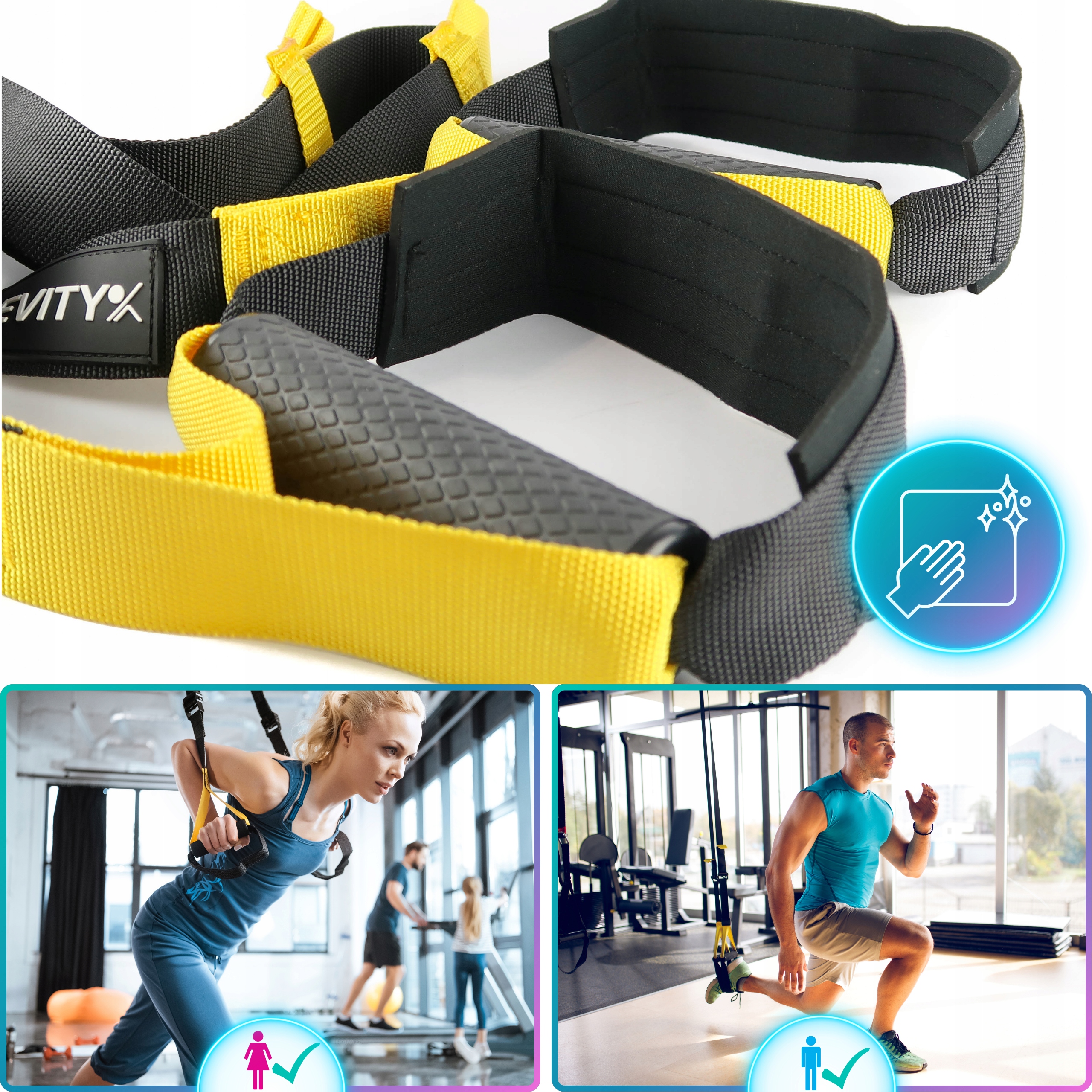 TAŚMY DO ĆWICZEŃ TRX CROSSFIT PASY TRENINGOWE Z AKCESORIAMI WYSOKA JAKOŚĆ Rodzaj taśma