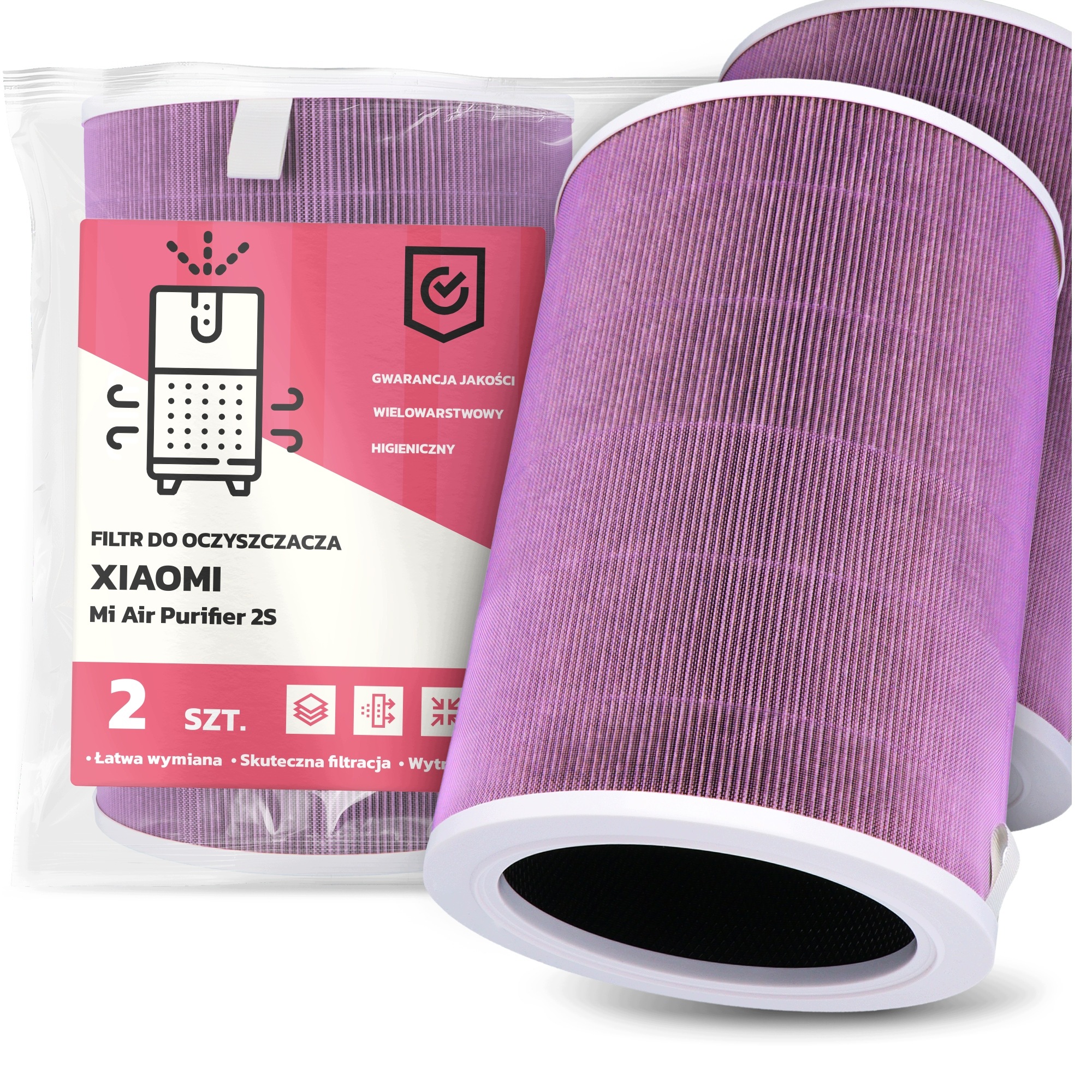 2x Filtr Do Čističky Vzduchu Xiaomi Mi Air Purifier 2S Filtrační vložka