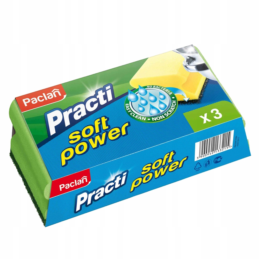 

Gąbki Do Naczyń Soft Power Paclan Practi 3SZT
