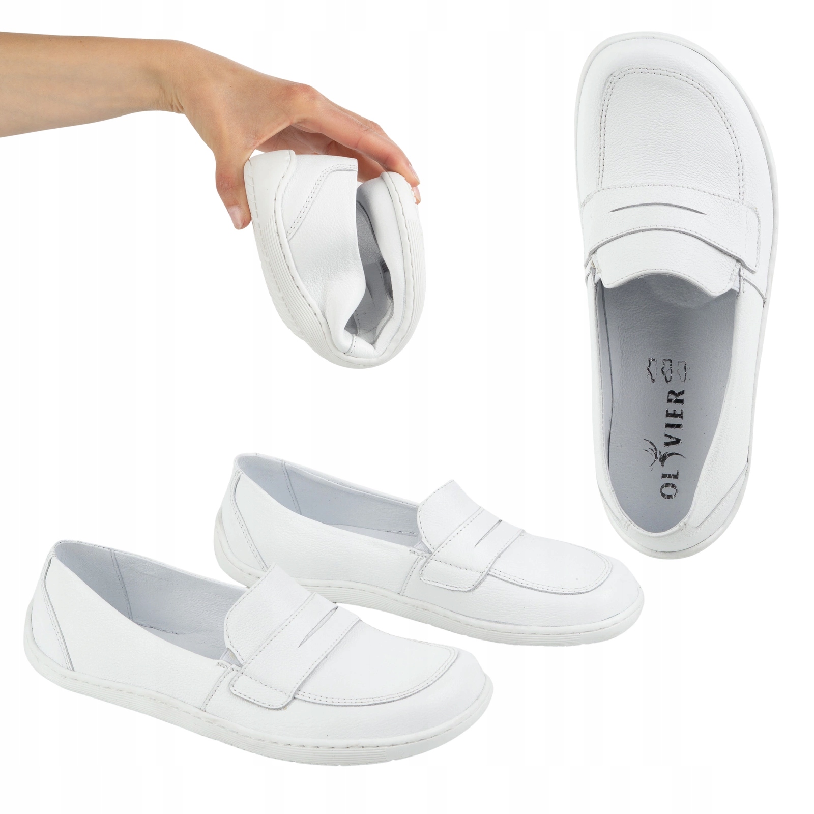 Barefoot dámské kožené mokasíny minimalistické letní 1280 bílé 37