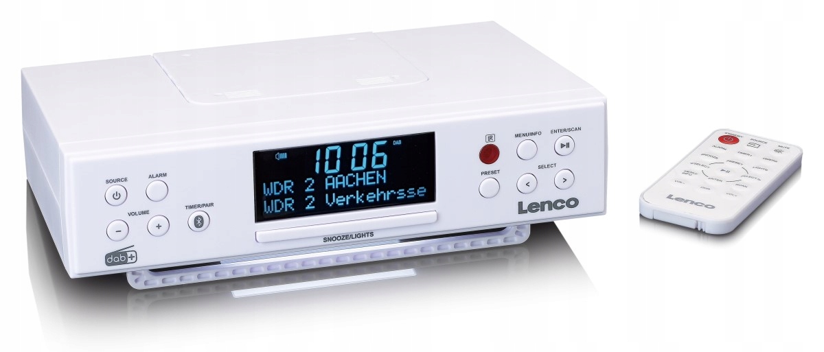 Kuchyňské rádio Lenco KCR-190WH Fm/dab s Bluetooth Led osvětlením Timer