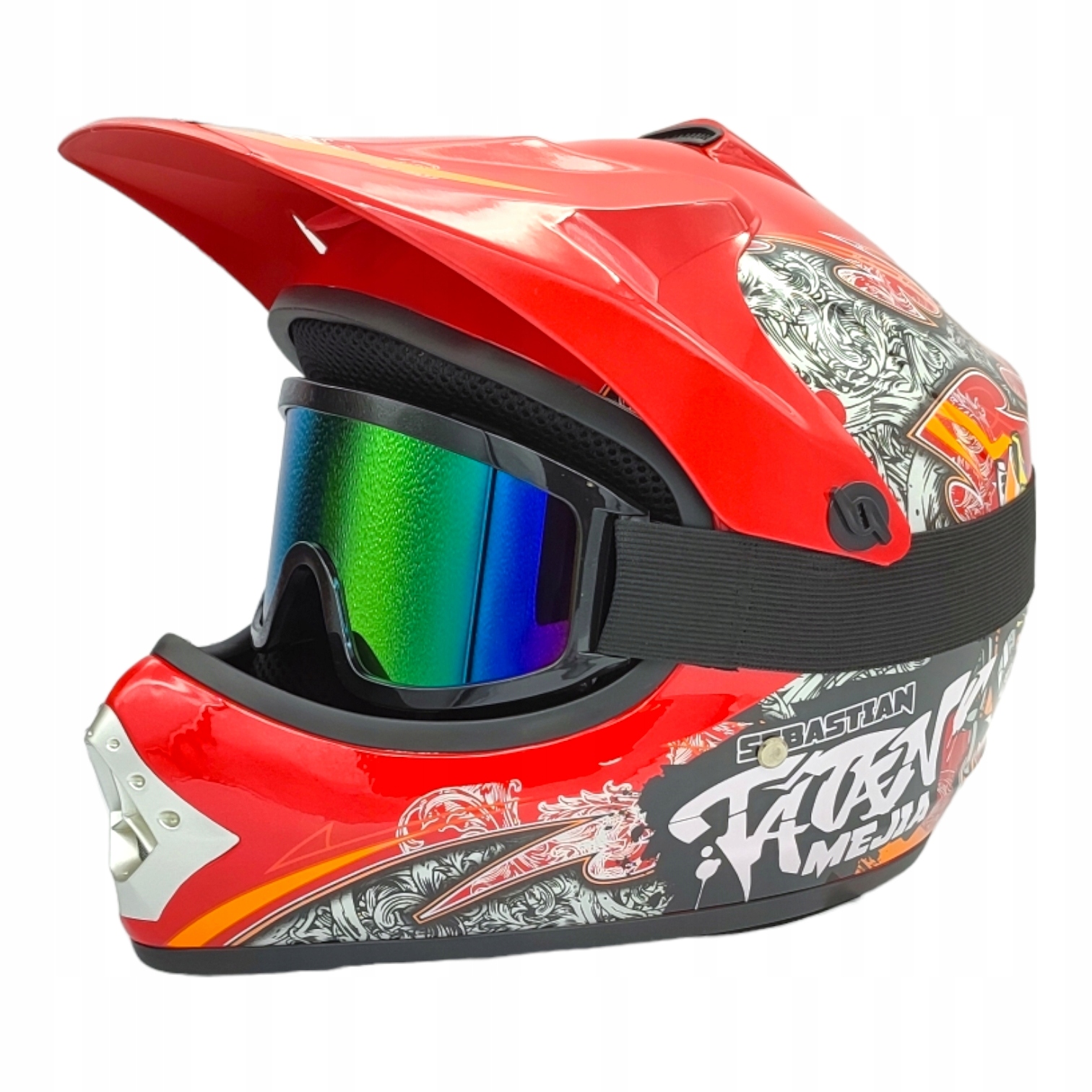 

Kask Dziecięcy Crossowy Rower Enduro Quad Gogle M