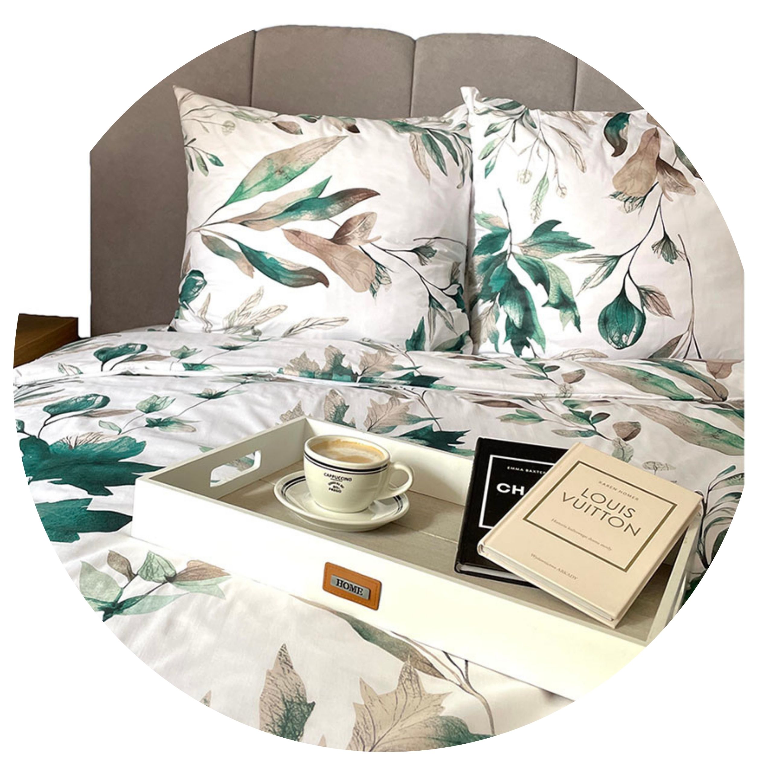 Povlečení bavlněné komplet 160x200 hrubá bavlna 100% listy certifikát