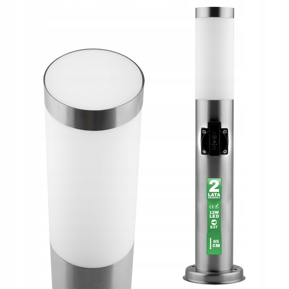 

Lampa Ogrodowa Stojąca Słupek 65cm z Gniazdem 230V