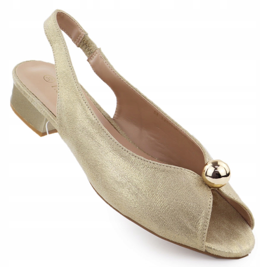 Dámské sandály na nízkém podpatku zlaté T.Sokolski 136 39