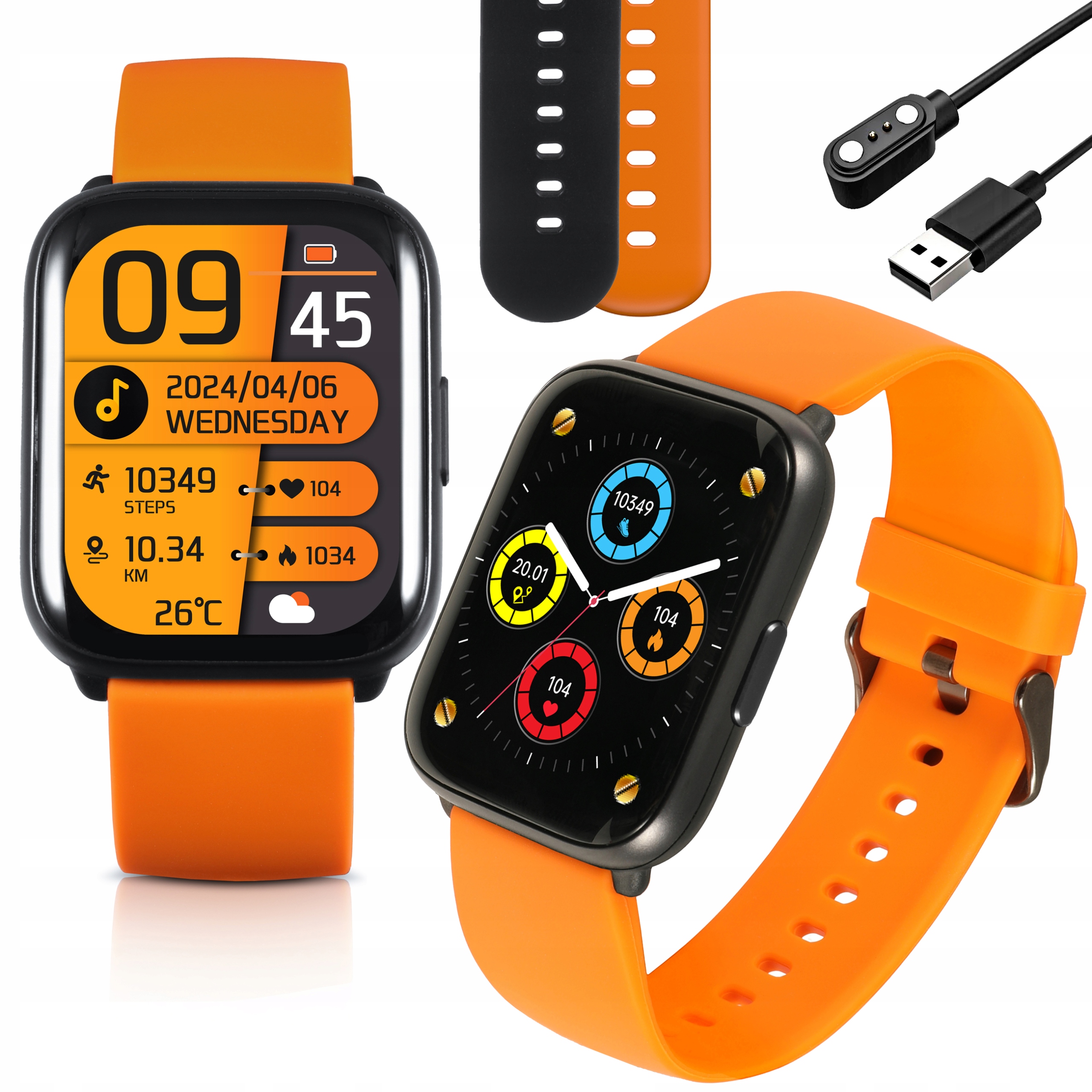 SMARTWATCH DAMSKI MĘSKI ZEGAREK PL MENU POWIADOMIENIA SMART WATCH SPORT