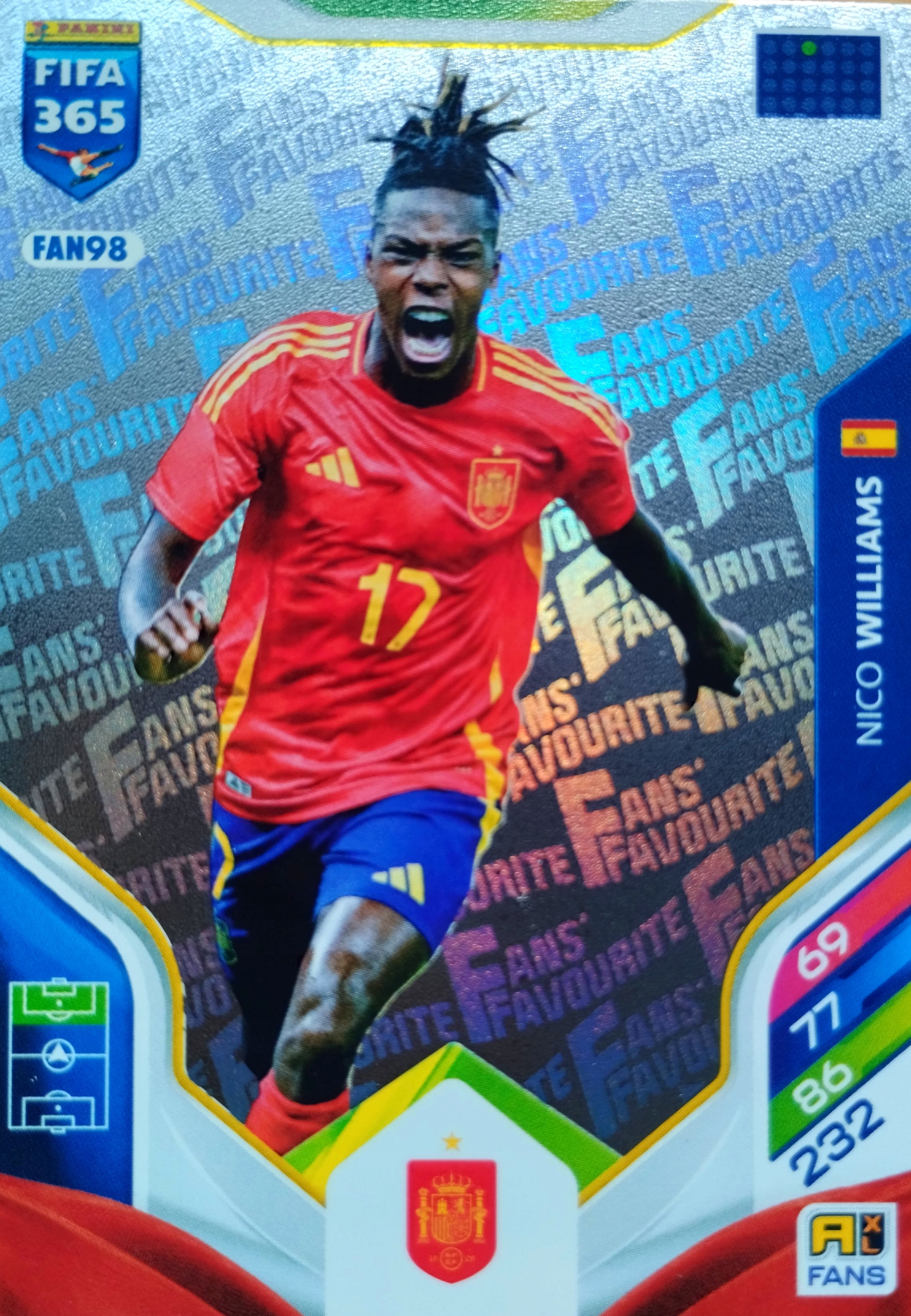 Panini Fifa 365 2026 Kick-off Fans Favourite FAN98 Nico Williams