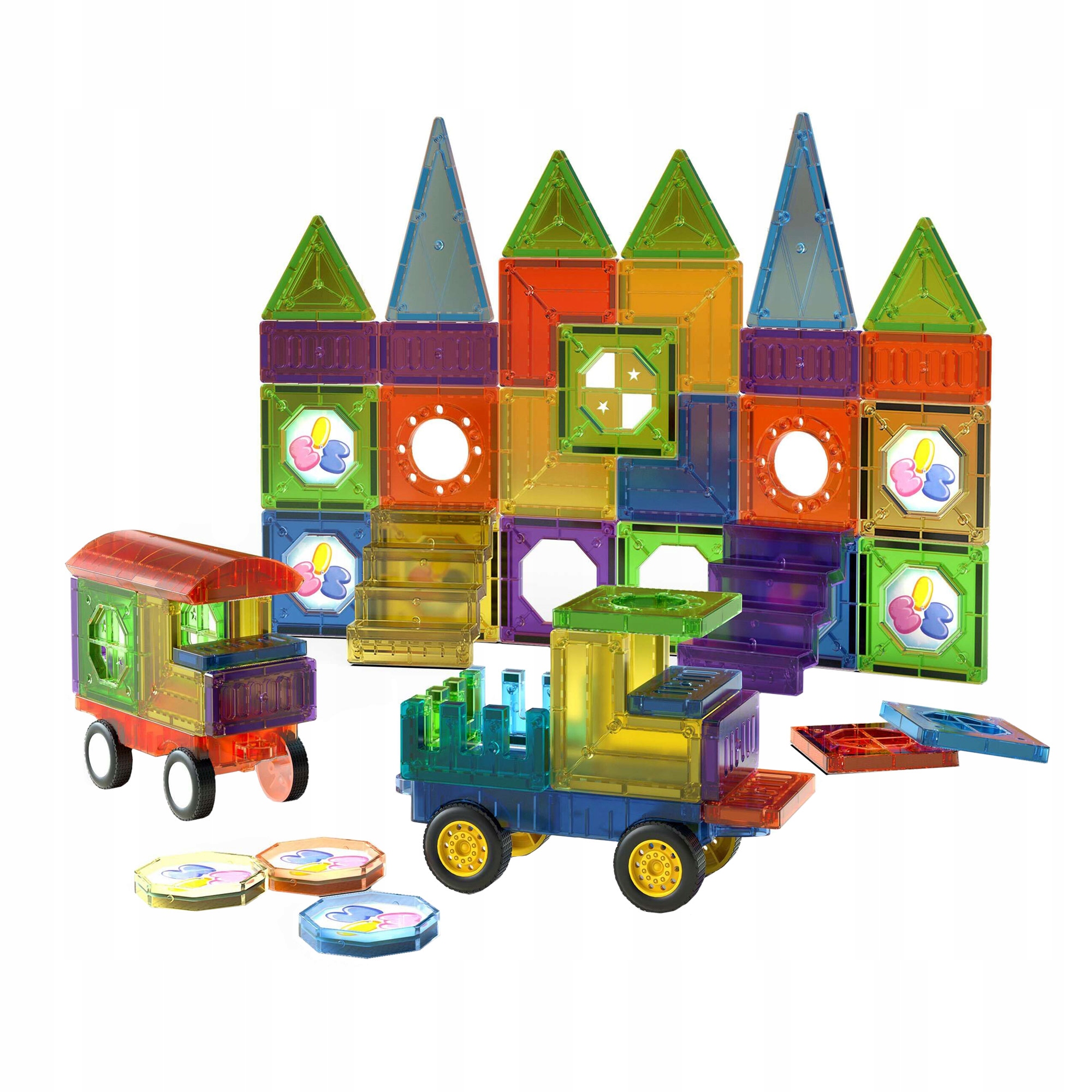 KLOCKI MAGNETYCZNE EDUKACYJNE MAGNESY UKŁADANKA 3D Materiał plastik inny