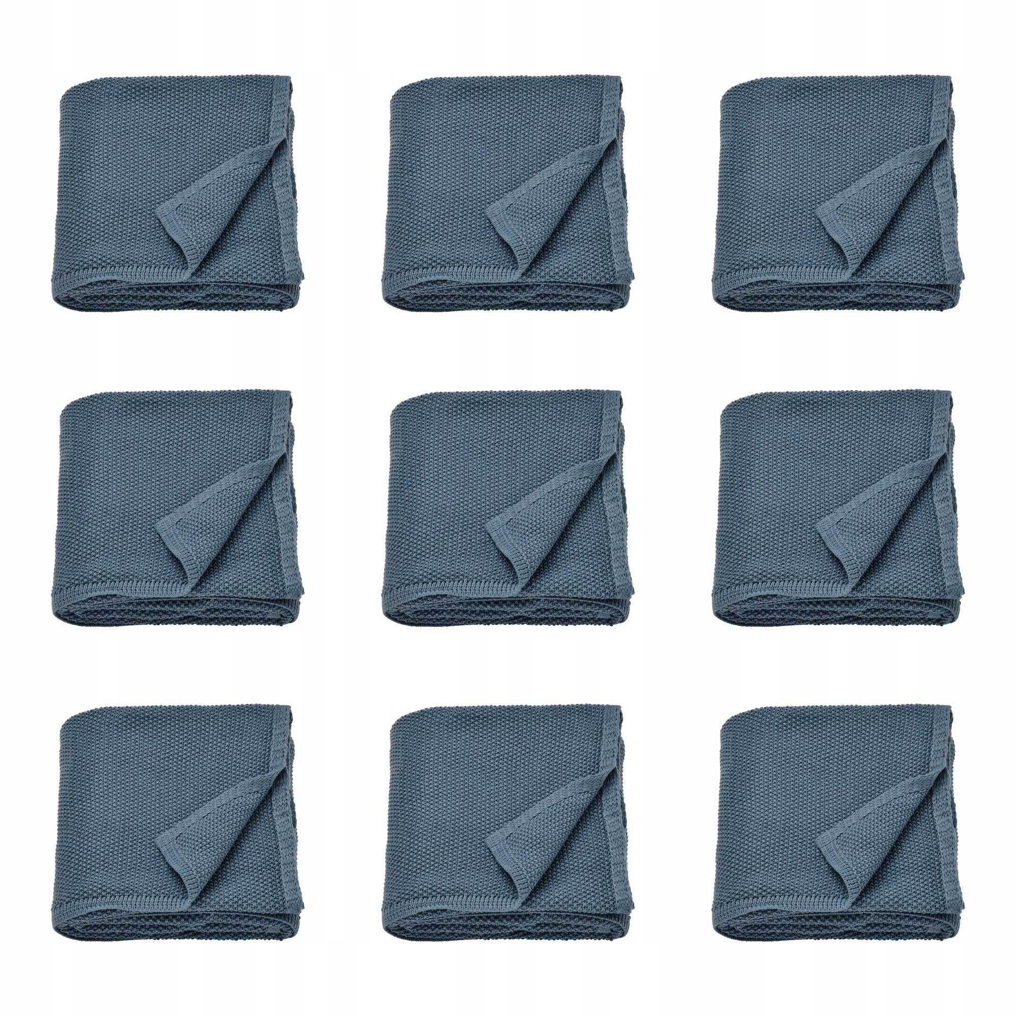 9 ks pléd Humlemott modrošedý 130 x 170 cm recyklovaný