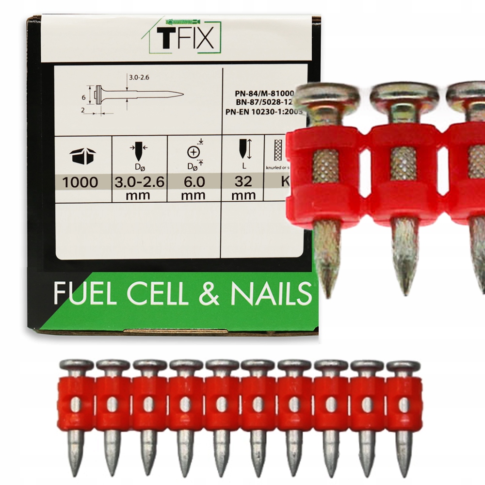 Hřebíky do betonu 3x32mm 1000ks FGT32P PULSA700/800 pro vsazovač