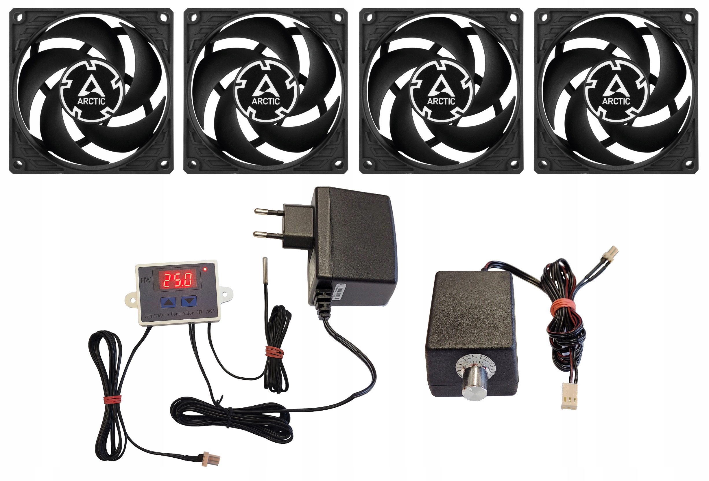 Levně Ventilátory pro chlazení vody v akváriu s termostatem a regulátorem otáček