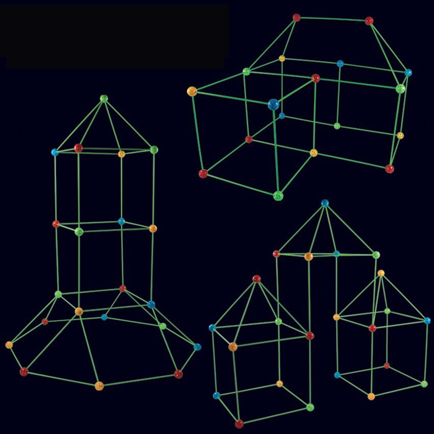ZESTAW DO BUDOWANIA FORTÓW BAZA NAMIOT RURKI KULKI Marka bez marki