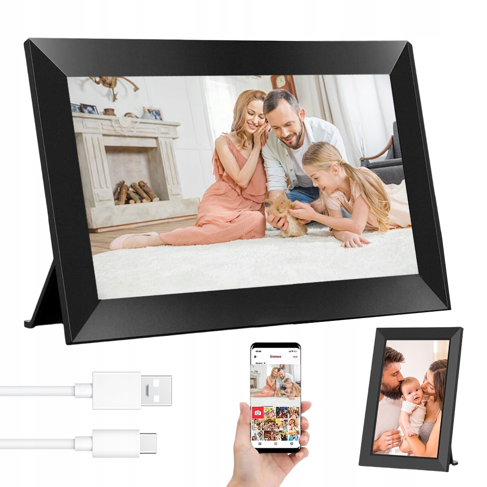 Digitální rámeček na fotografie 10,1 palců 1280x800 WiFi 32 Gb Frameo App Control