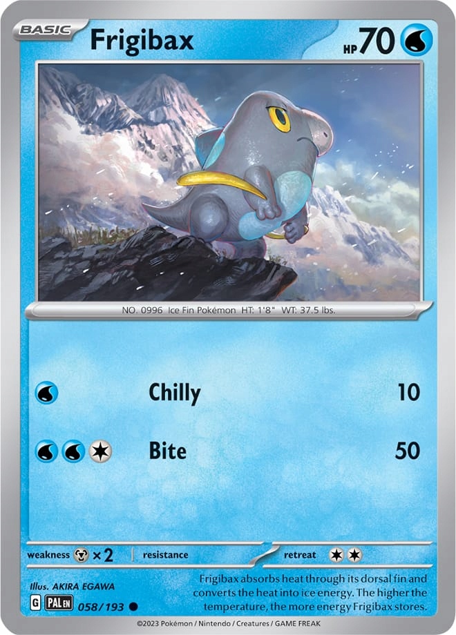 Pokemon 2x Frigibax SV02 Pal 058