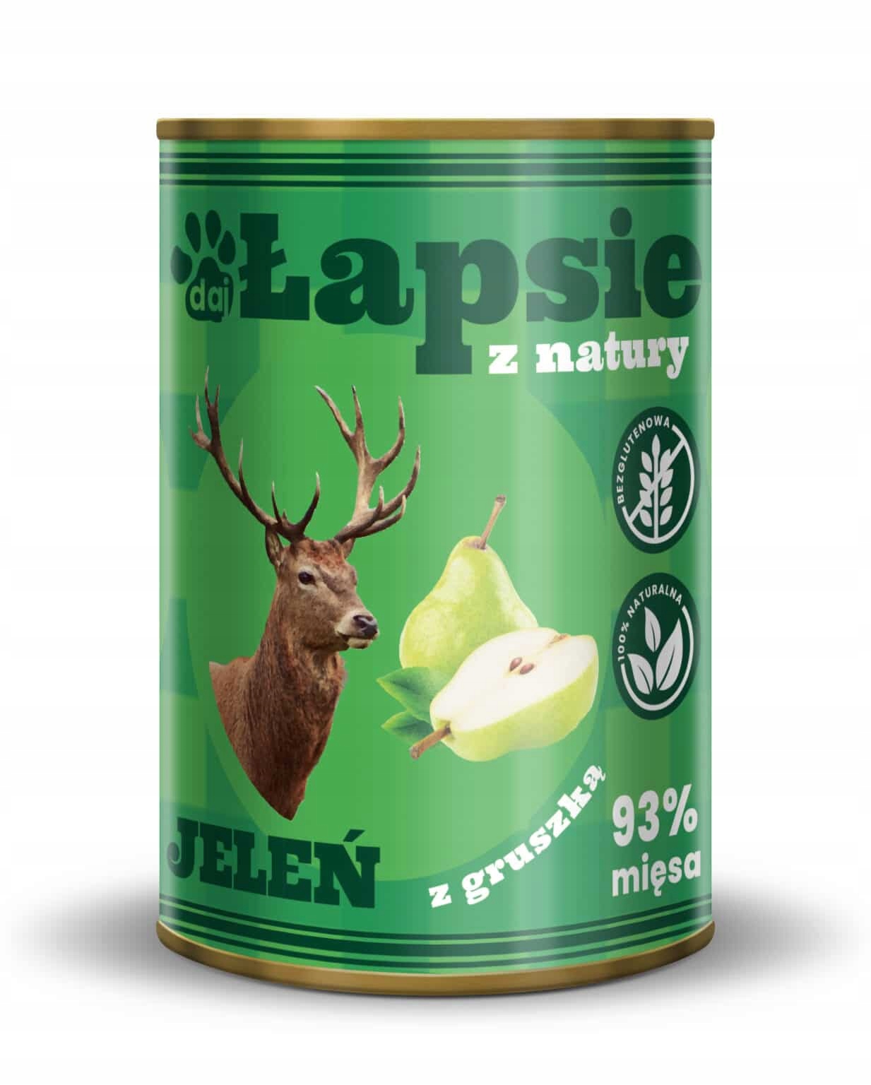 Łapsie Mokra Karma Jeleń Z Gruszką 400G