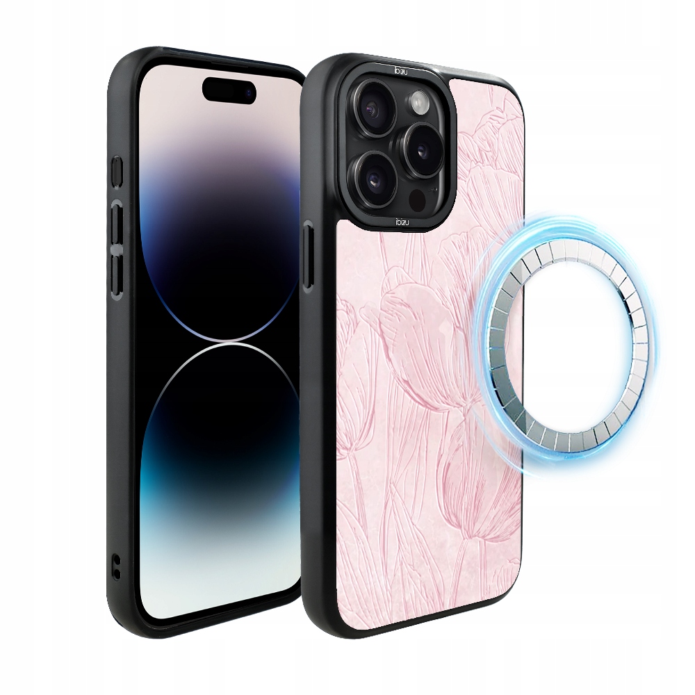Pouzdro pro iPhone 14 Pro Ibizu DropGuard Matt s MagSafe, tulipánová freska