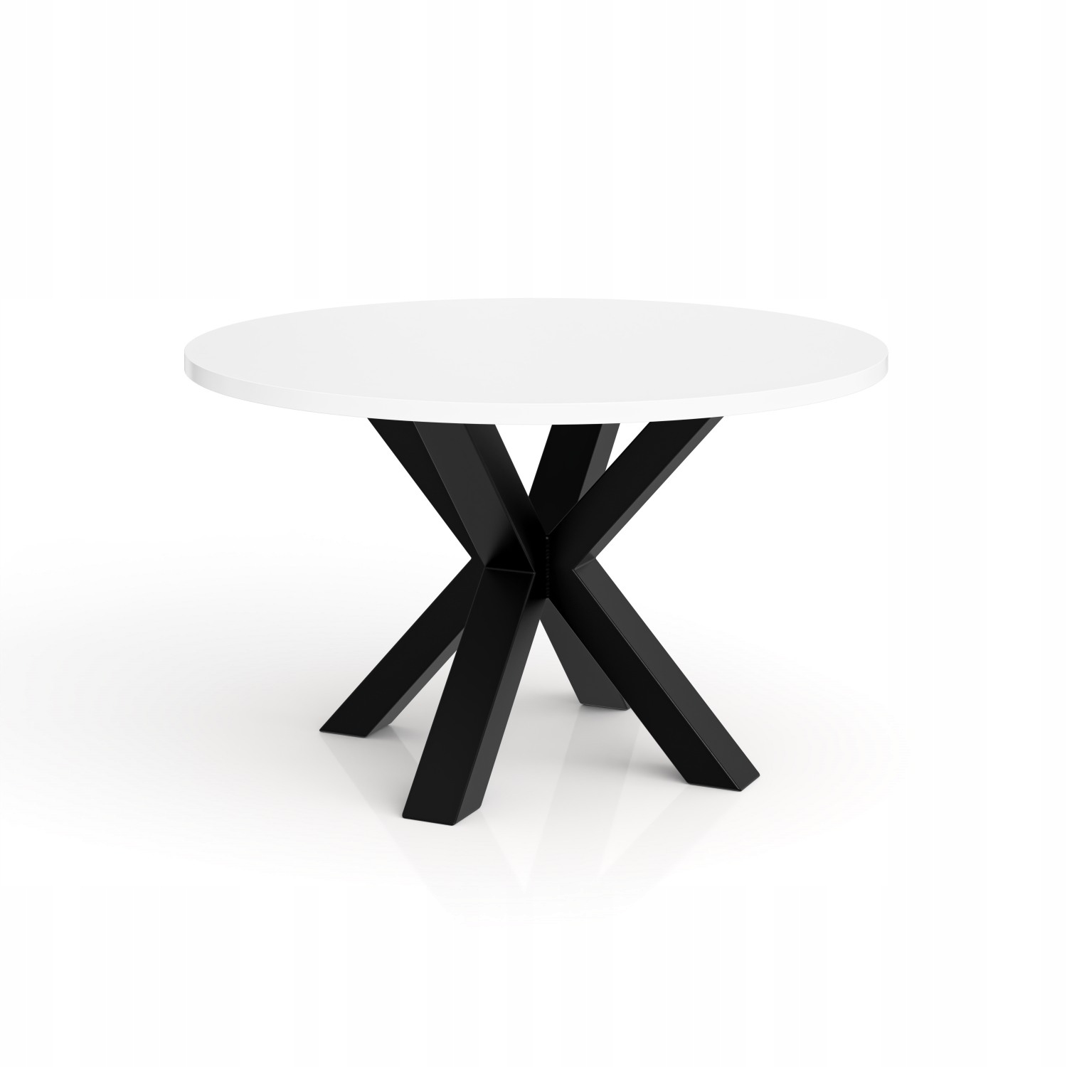 Kulatý konferenční stolek Noe 60 fi 58 cm, bílá deska/černé nohy