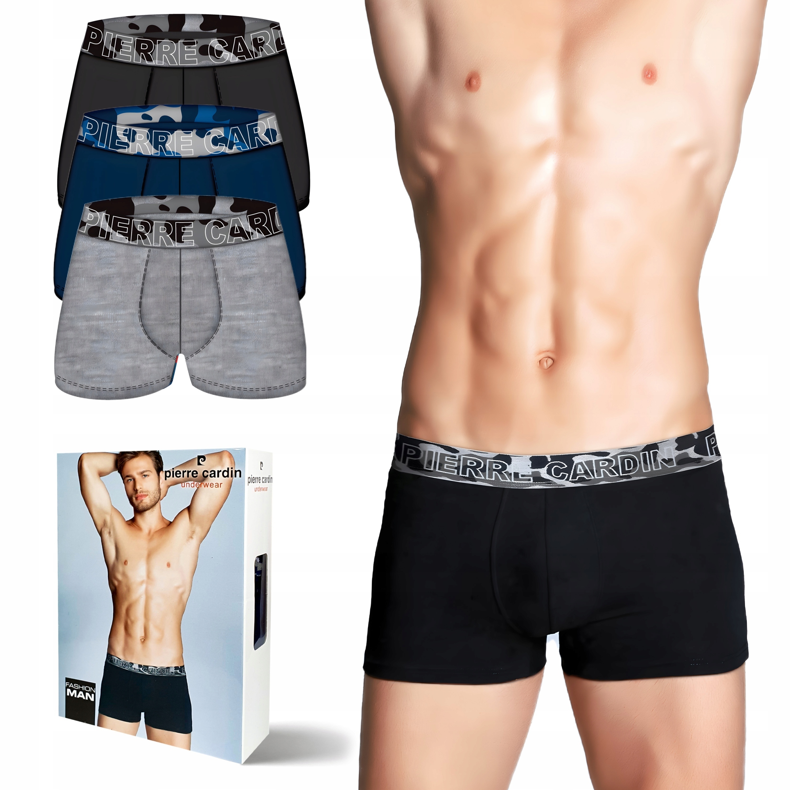 Pierre Cardin Camouflage pánské boxerky 3-PAK M