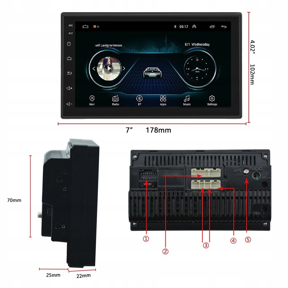 RADIO 2 DIN ANDROID 9.1 NOWY MODEL 2GB RAM 16GBROM Kod producenta RADIO ADX 2DIN 7