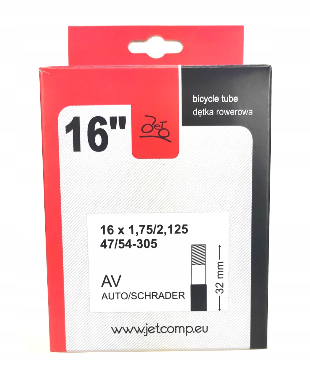 

Dętka Jet 16x1,75/2,125 Av 32mm D148