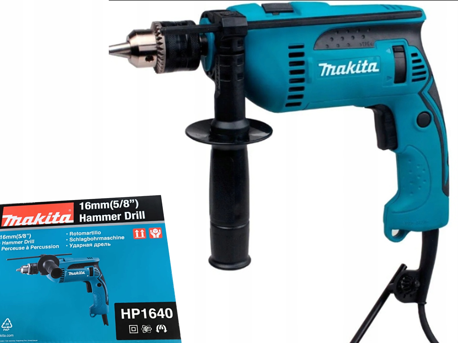 Wiertarka udarowa Makita HP1640, 16mm, 680W na kluczyk Kartonik