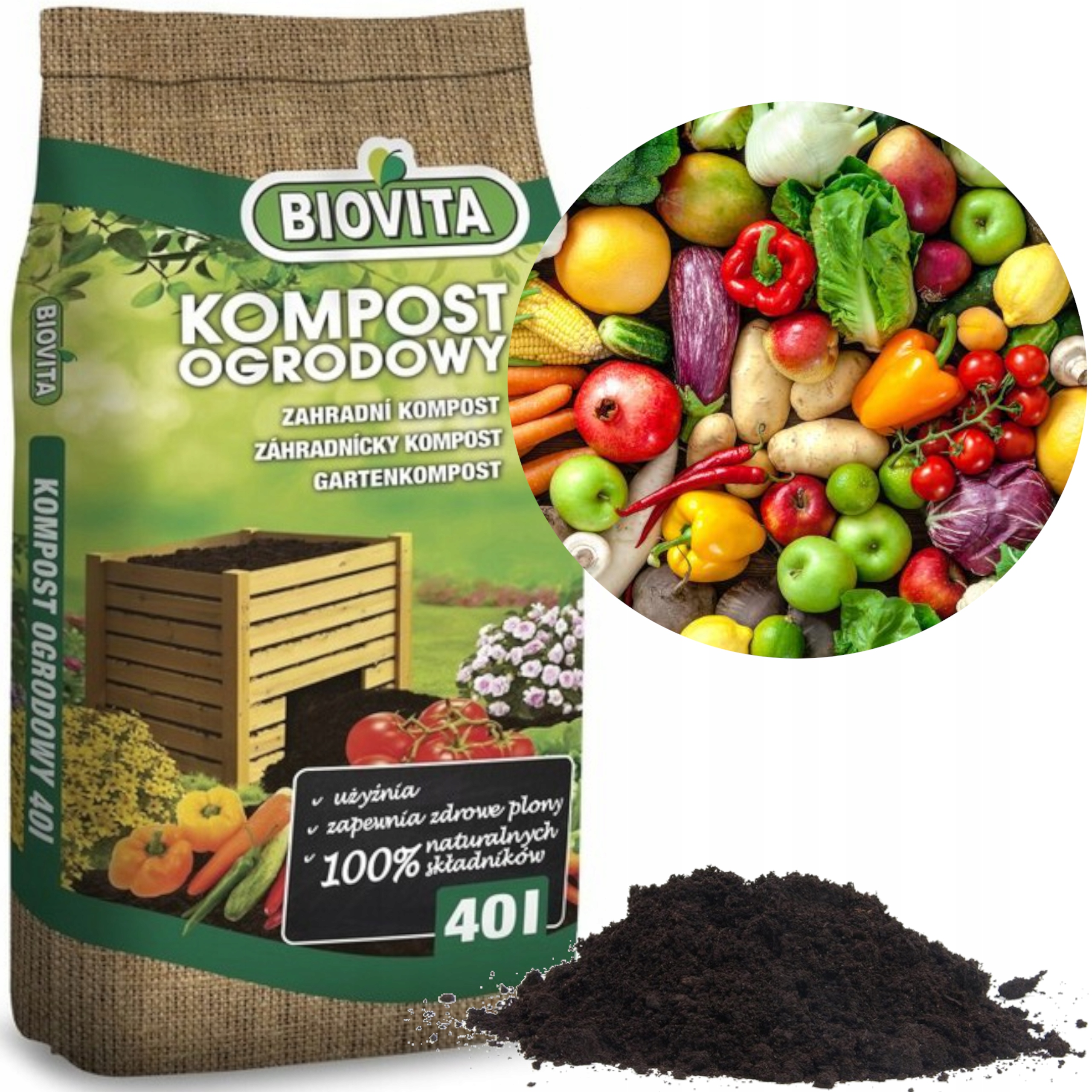 

Kompost Ogrodniczy Bio Nawóz Ziemia Biovita 40L