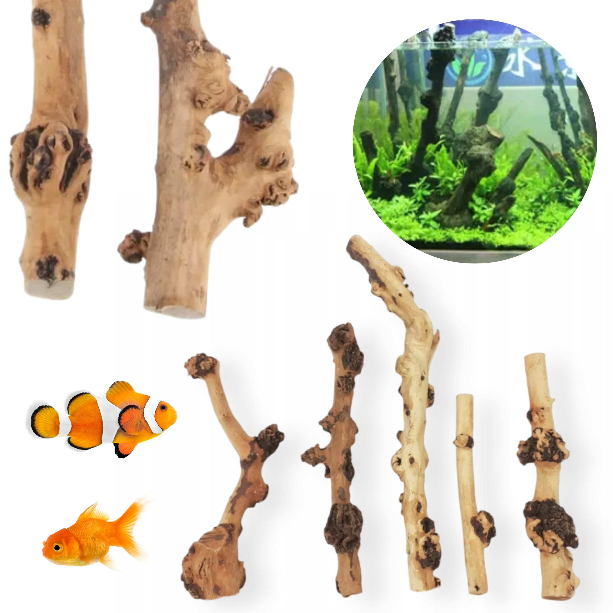 Kořen Do Akvária Tall Wood Sada 5KS 20-50CM