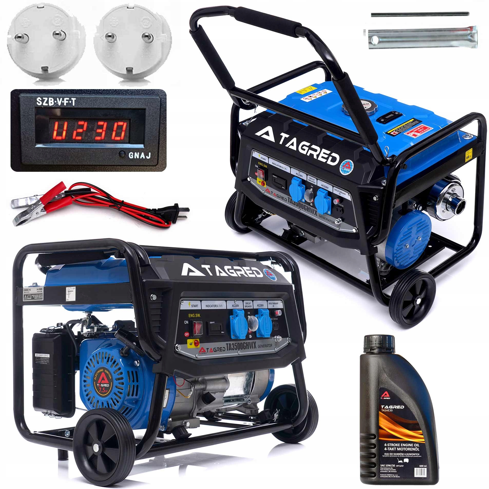 AGREGAT PRĄDOTWÓRCZY PRĄDU TAGRED 5600W AVR MOCNY NA KÓŁKACH