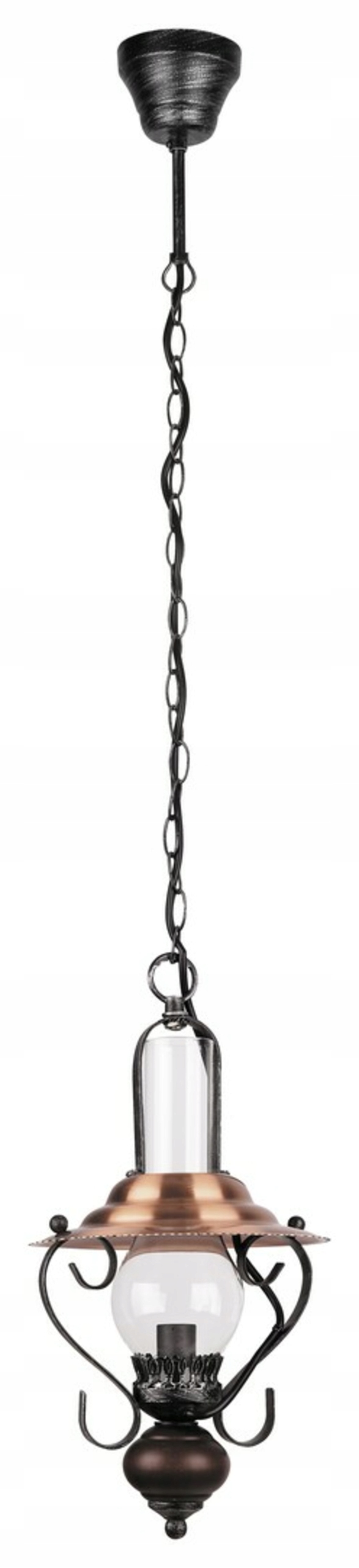 Rabalux Enna černý závěsný lustr E14, retro styl, sklo, výška 98 cm