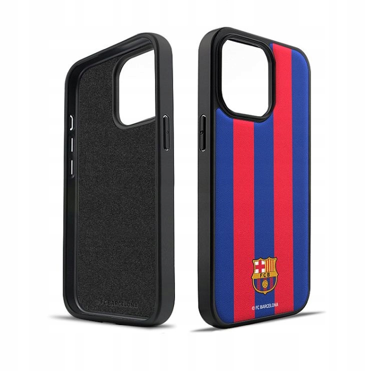 Etui iPhone 15 Fc Barcelona Skórzane Magnetyczne Magsafe Bg
