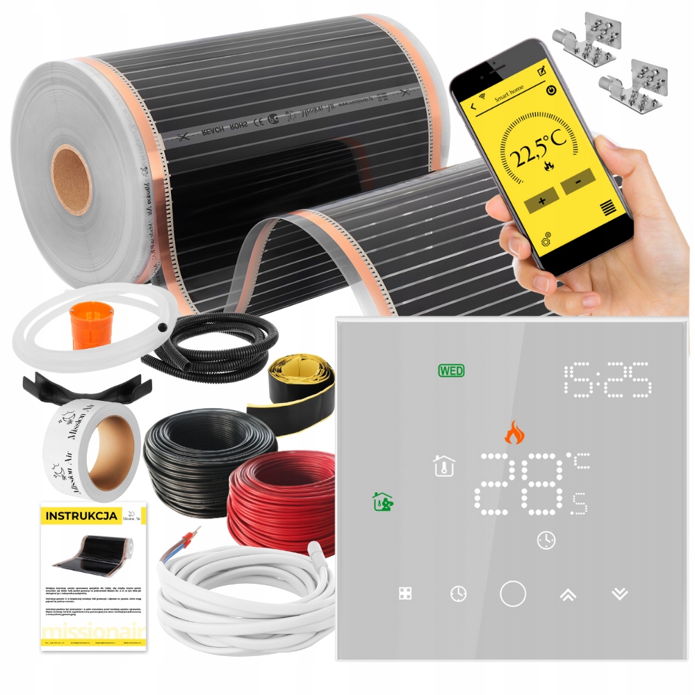 Set Fólia vyhrievacia podložka Infračervená 160 W 20 m²