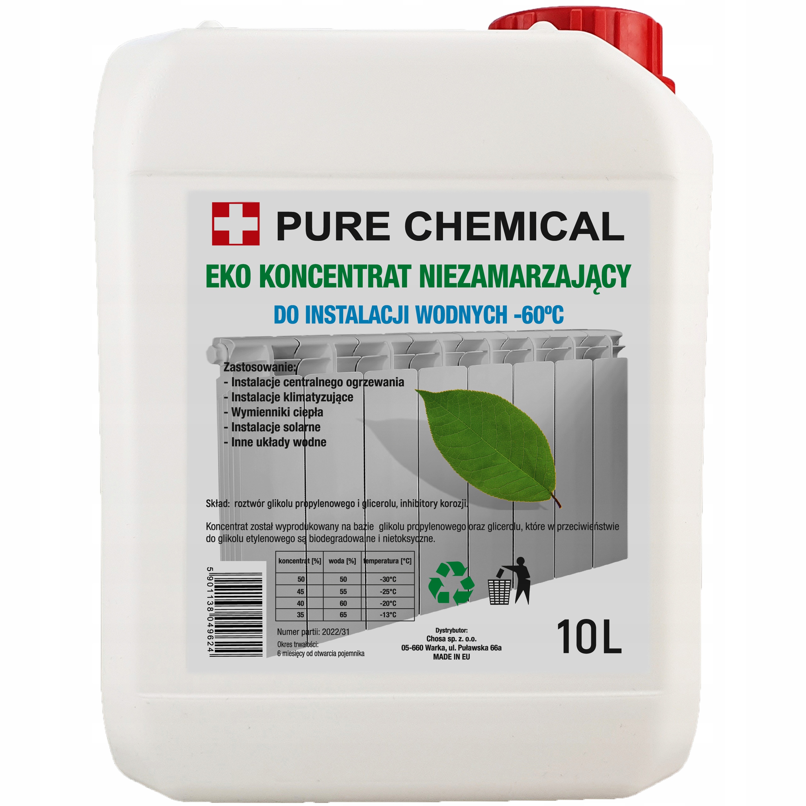 ECO ОХЛАЖДАЮЩАЯ ЖИДКОСТЬ КОНЦЕНТРАТ ОХЛАЖДАЮЩАЯ ЖИДКОСТЬ 10Л