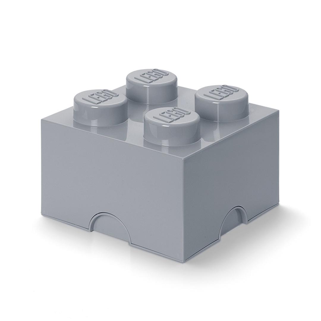 Lego (r) kontejner kostka čtyř šedá světlá Nhg